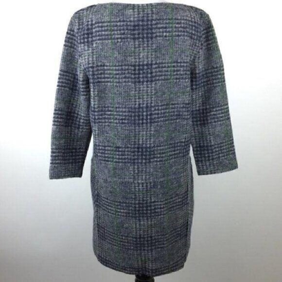 Mango 73% Wool Sweater dress with pockets 3/4 sleeve plaid academia - Picture 4 of 9